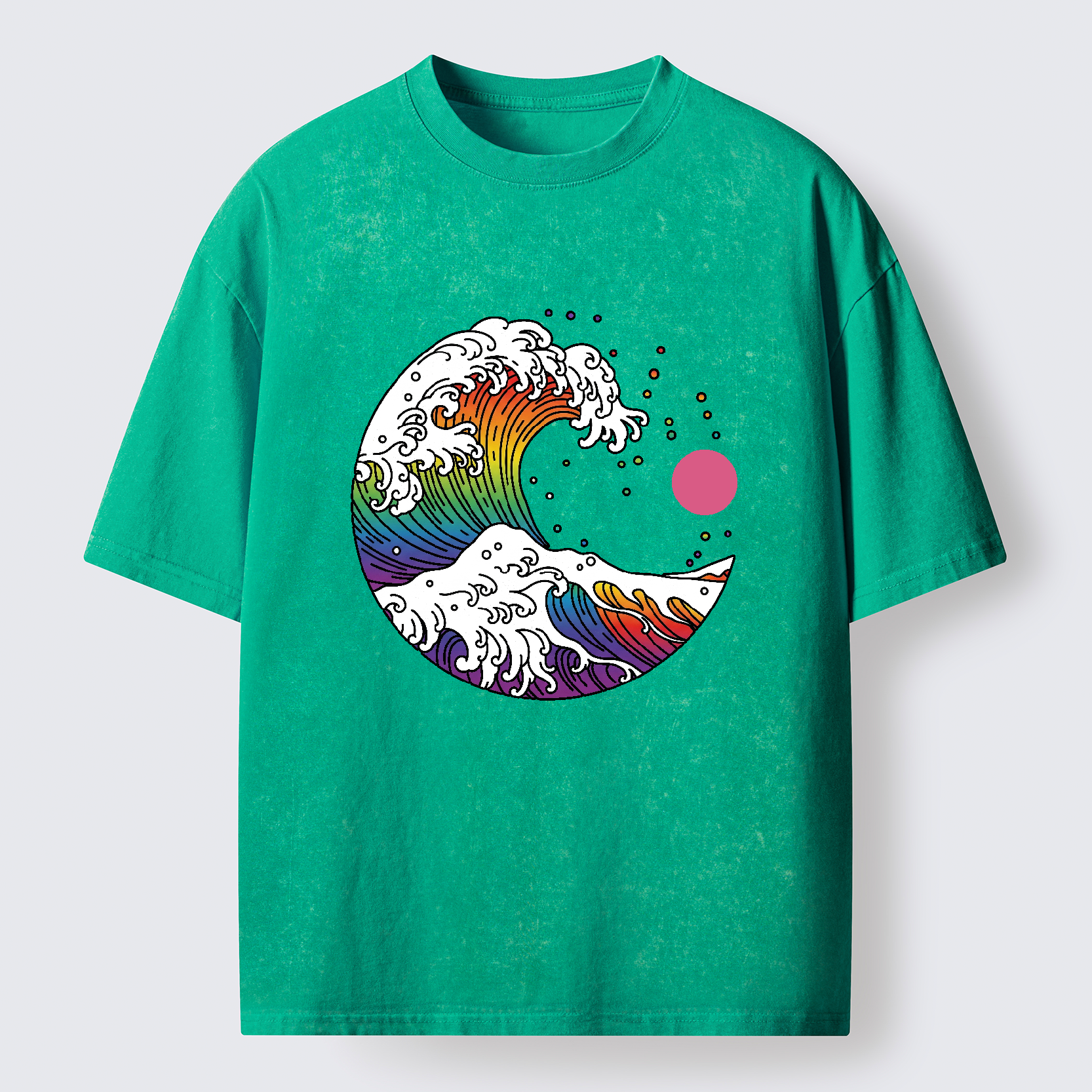 Tokyo-Tiger Rainbow Waves Washed T-Shirt