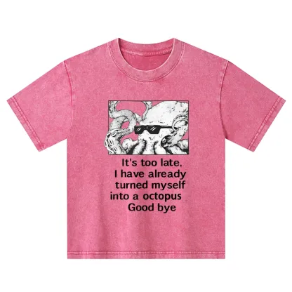 Tokyo-Tiger Octopus Meme I Disappeared Completely Kids Washed T-Shirt