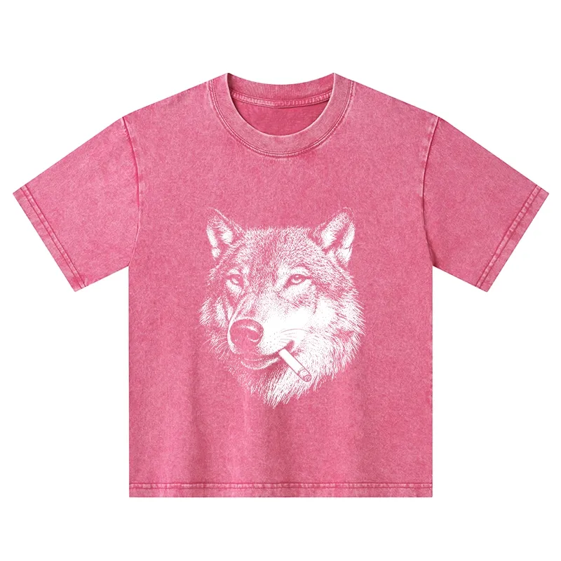 Tokyo-Tiger Cool Wolf Meme Bad Decisions Pending Kids Washed T-Shirt