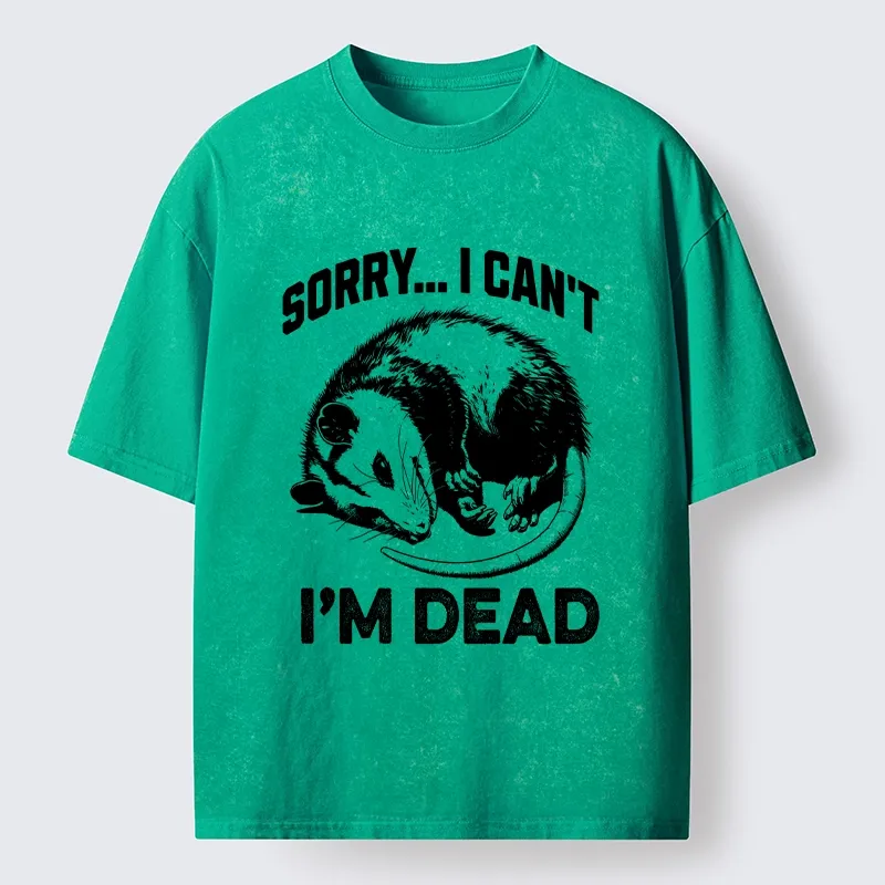Tokyo-Tiger Funny Opossum Playing Dead Washed T-Shirt