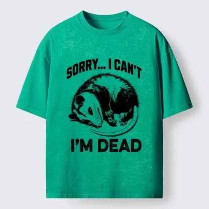 Tokyo-Tiger Funny Opossum Playing Dead Washed T-Shirt