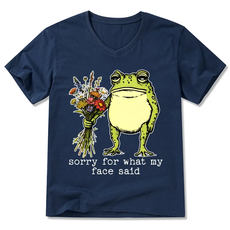 Tokyo-Tiger Frog Sorry Mode Activated V-Neck Classic T-Shirt