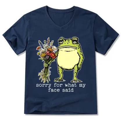 Tokyo-Tiger Frog Sorry Mode Activated V-Neck Classic T-Shirt