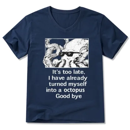 Tokyo-Tiger Octopus Meme I Disappeared Completely V-Neck Classic T-Shirt