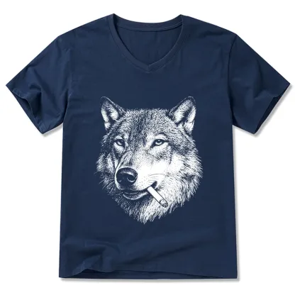 Tokyo-Tiger Cool Wolf Meme Bad Decisions Pending V-Neck Classic T-Shirt