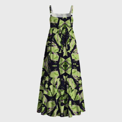 Tokyo-Tiger Geometric Art In The Forest Maxi Dress