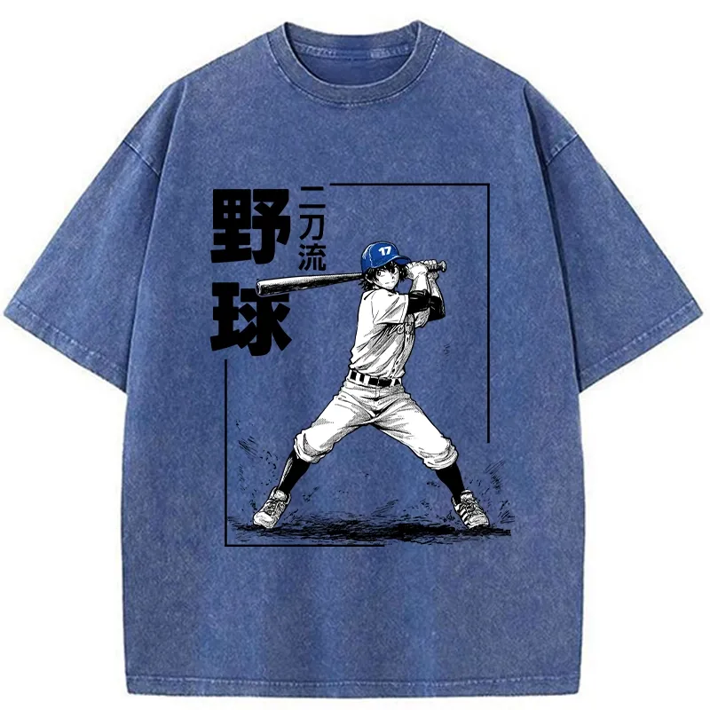 Tokyo-Tiger Two-way Baseball Player Washed T-Shirt