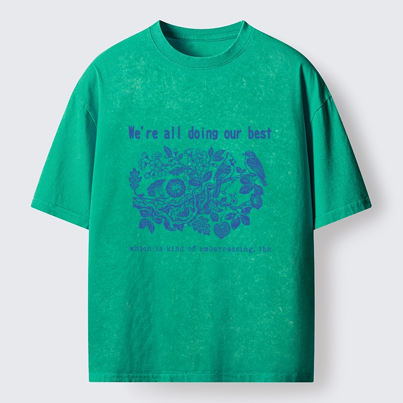 Tokyo-Tiger Doing Our Best Funny Bird Washed T-Shirt