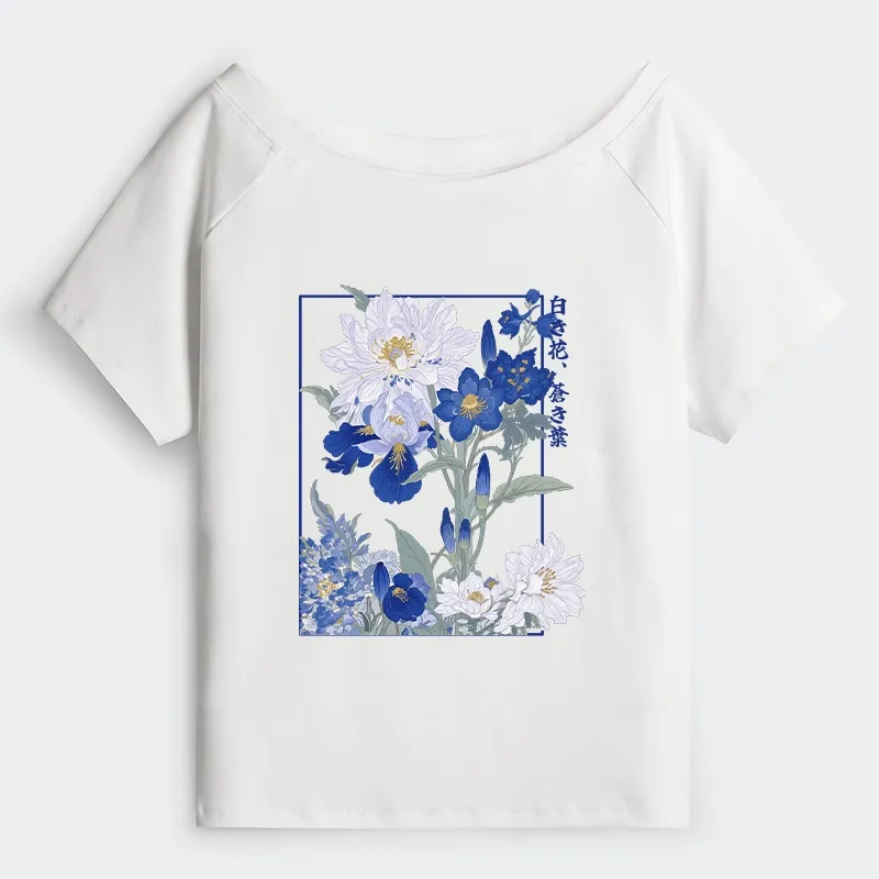 Tokyo-Tiger Blossoms Of The Firmament Off Shoulder T-Shirt