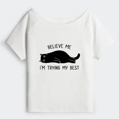 Tokyo-Tiger When Life Is Hard Nap First Off Shoulder T-Shirt