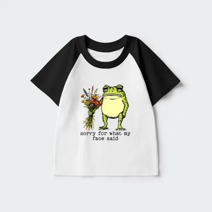 Tokyo-Tiger Frog Sorry Mode Activated Kids Raglan T-shirt