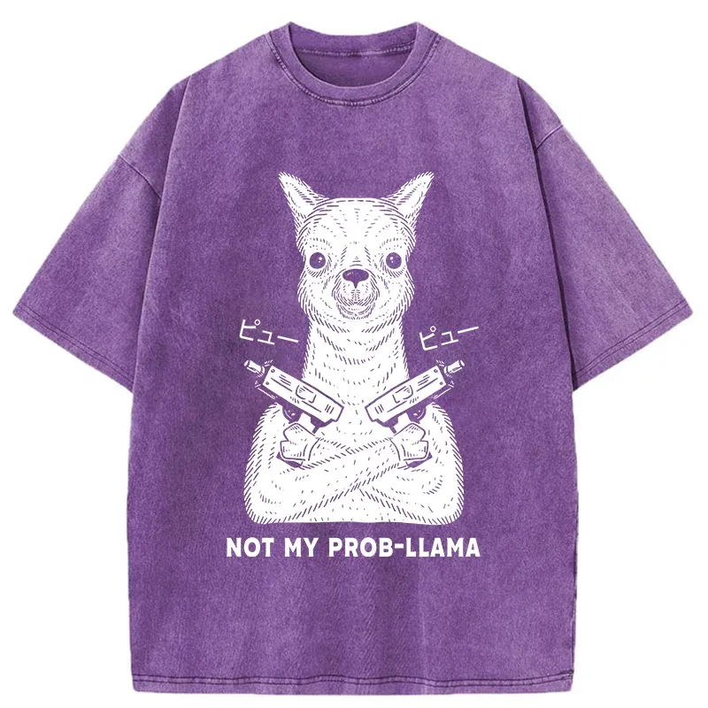 Tokyo-Tiger funny Alpaca Washed T-Shirt