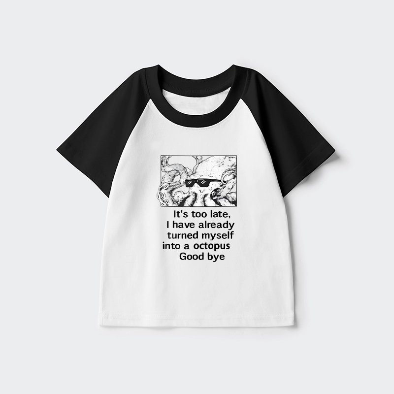 Tokyo-Tiger Octopus Meme I Disappeared Completely Kids Raglan T-shirt