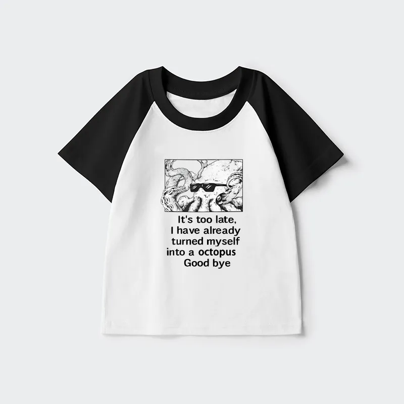 Tokyo-Tiger Octopus Meme I Disappeared Completely Kids Raglan T-shirt