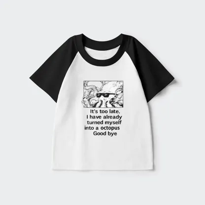 Tokyo-Tiger Octopus Meme I Disappeared Completely Kids Raglan T-shirt
