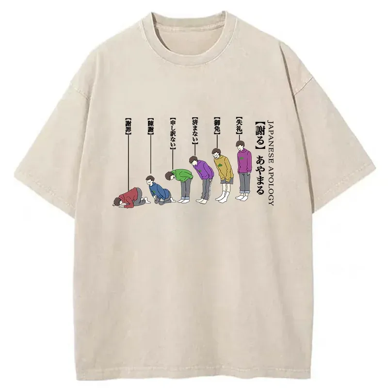 Tokyo-Tiger Japanese apology Washed T-Shirt