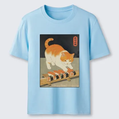 Tokyo-Tiger Cat Trying To Steal Sushi Classic T-Shirt