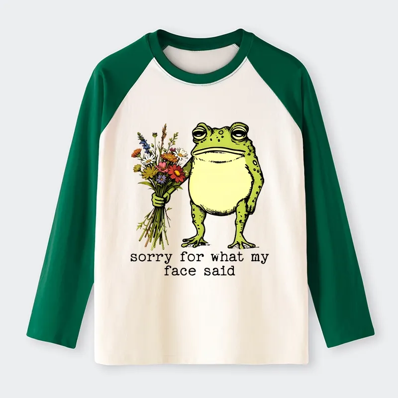 Tokyo-Tiger Frog Sorry Mode Activated Raglan Long Sleeve T-shirt