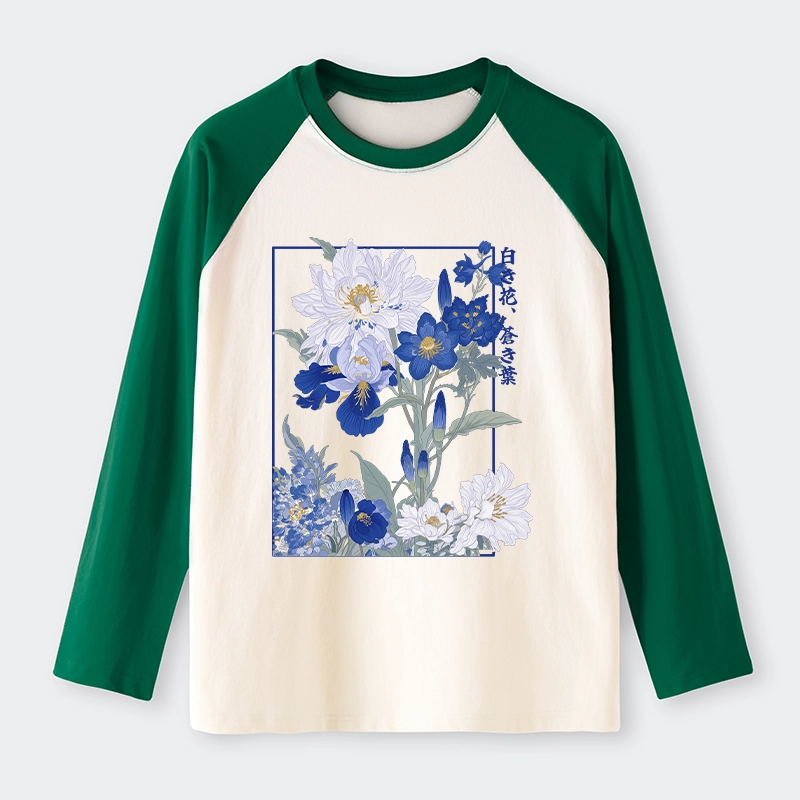 Tokyo-Tiger Blossoms Of The Firmament Raglan Long Sleeve T-shirt