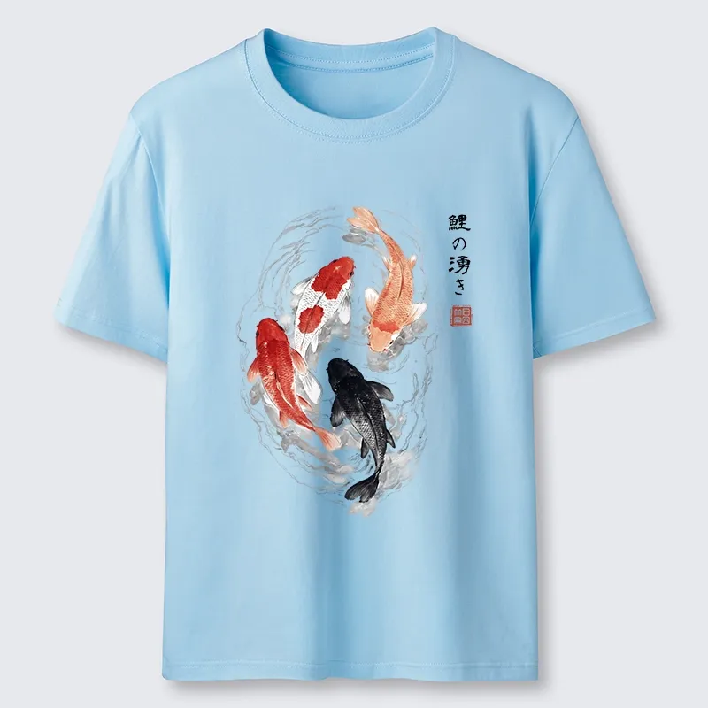Tokyo-Tiger Koi Fish Flow In Traditional Ink Style Classic T-Shirt