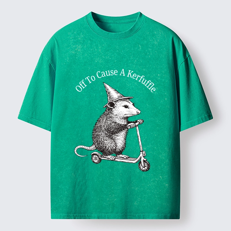 Tokyo-Tiger Opossum Meme With Witch Hat Washed T-Shirt