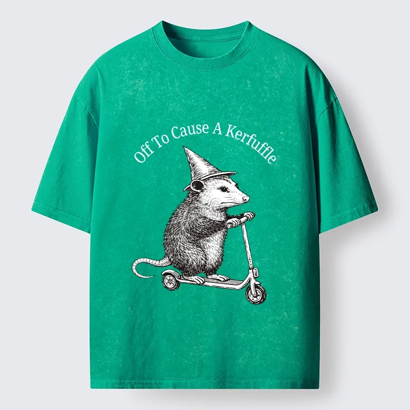 Tokyo-Tiger Opossum Meme With Witch Hat Washed T-Shirt