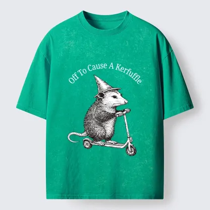 Tokyo-Tiger Opossum Meme With Witch Hat Washed T-Shirt