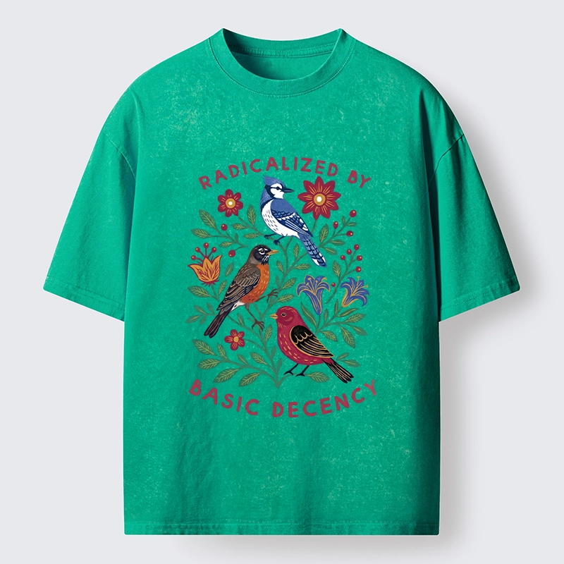 Tokyo-Tiger Birds Love Basic Decency Washed T-Shirt
