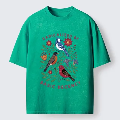 Tokyo-Tiger Birds Love Basic Decency Washed T-Shirt
