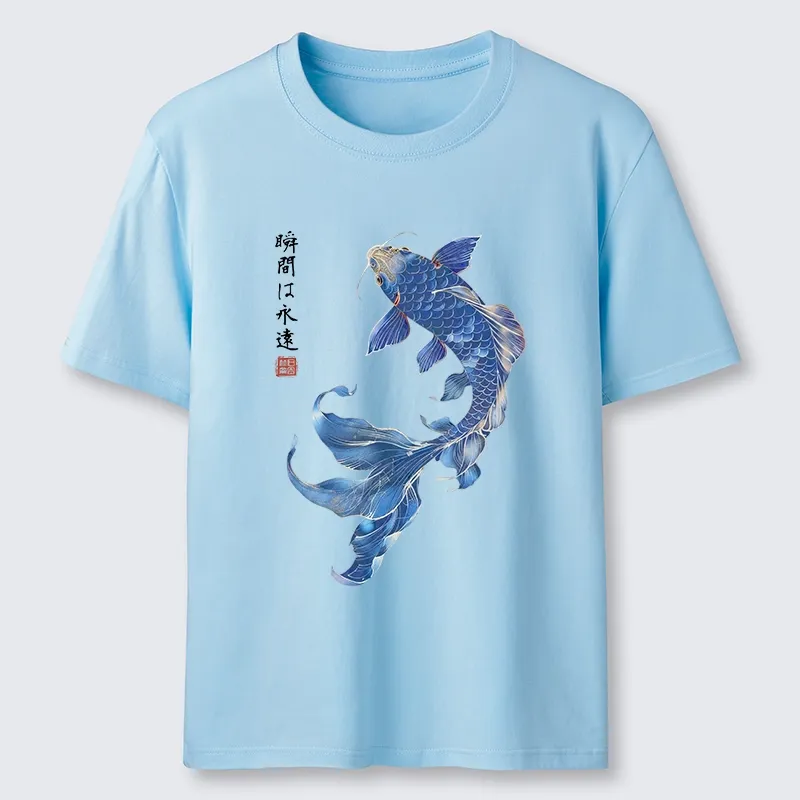 Tokyo-Tiger Lucky Blue Koi Fish Art Classic T-Shirt