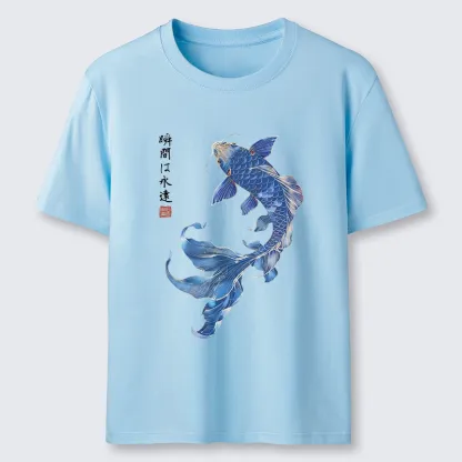 Tokyo-Tiger Lucky Blue Koi Fish Art Classic T-Shirt
