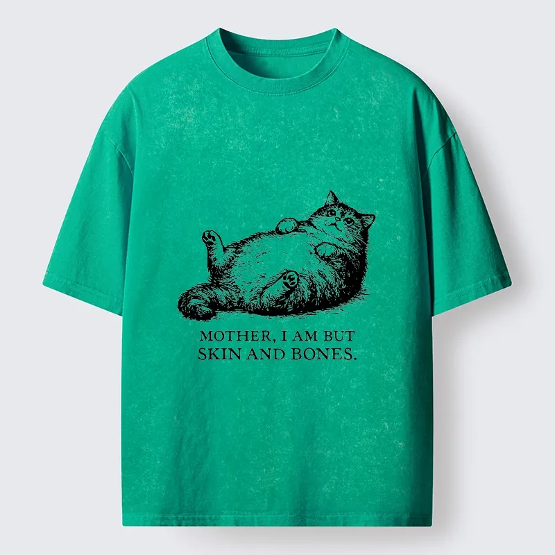 Tokyo-Tiger Chonky Cat Begging For Food Washed T-Shirt