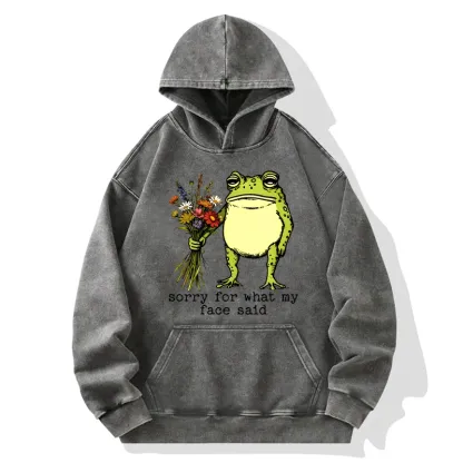 Tokyo-Tiger Frog Sorry Mode Activated Washed Hoodie