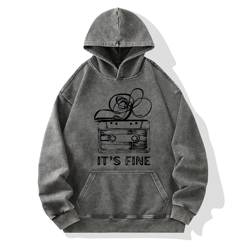 Tokyo-Tiger Cassette Fine Meme Washed Hoodie