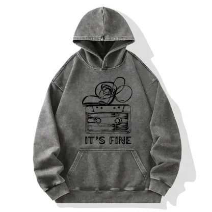 Tokyo-Tiger Cassette Fine Meme Washed Hoodie