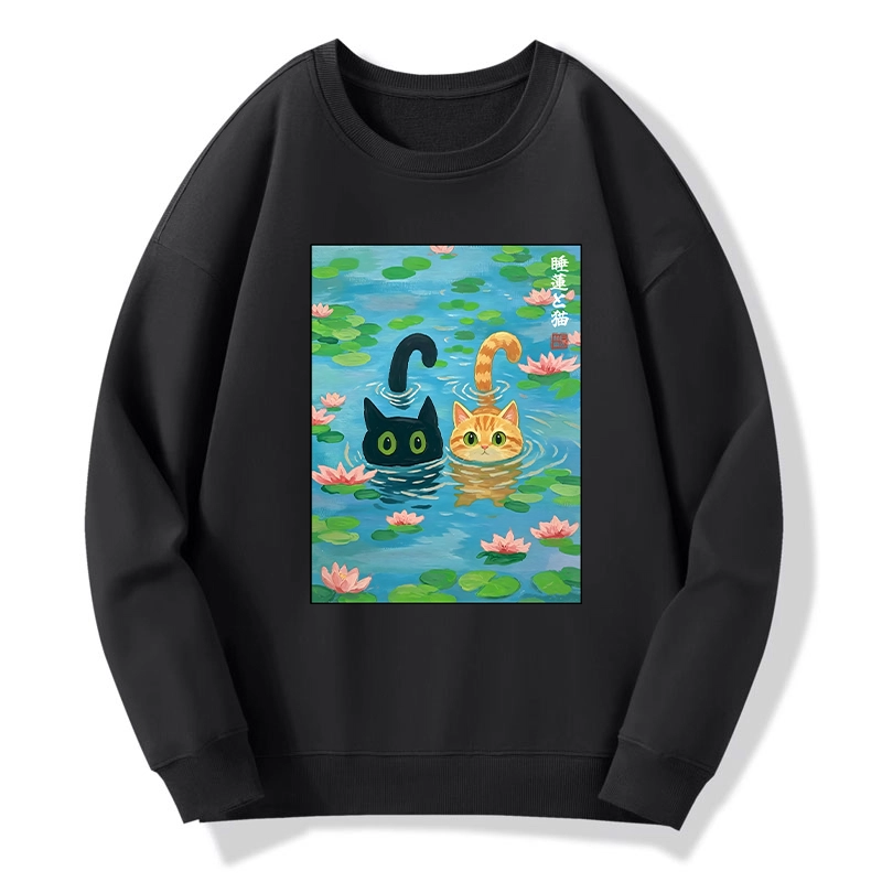 Tokyo-Tiger Cats In The Lotus Pond Classic Sweatshirt
