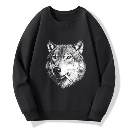 Tokyo-Tiger Cool Wolf Meme Bad Decisions Pending Classic Sweatshirt