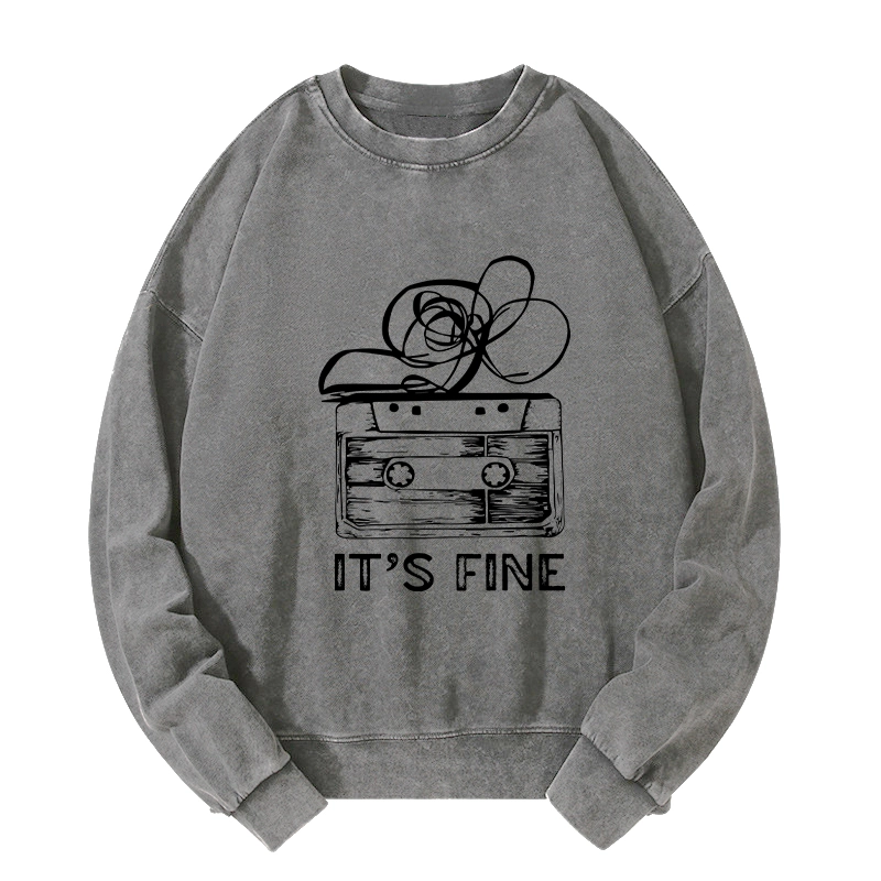 Tokyo-Tiger Cassette Fine Meme Washed Sweatshirt