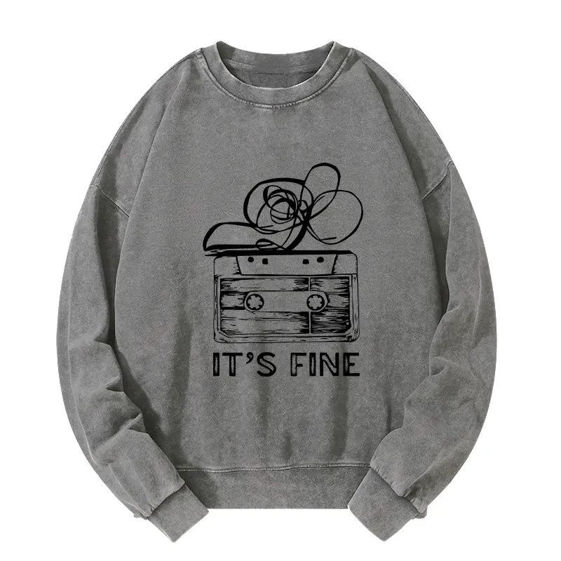 Tokyo-Tiger Cassette Fine Meme Washed Sweatshirt