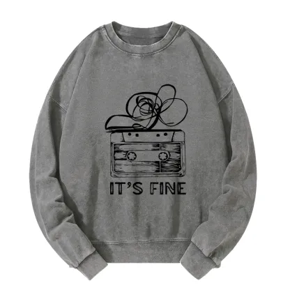 Tokyo-Tiger Cassette Fine Meme Washed Sweatshirt