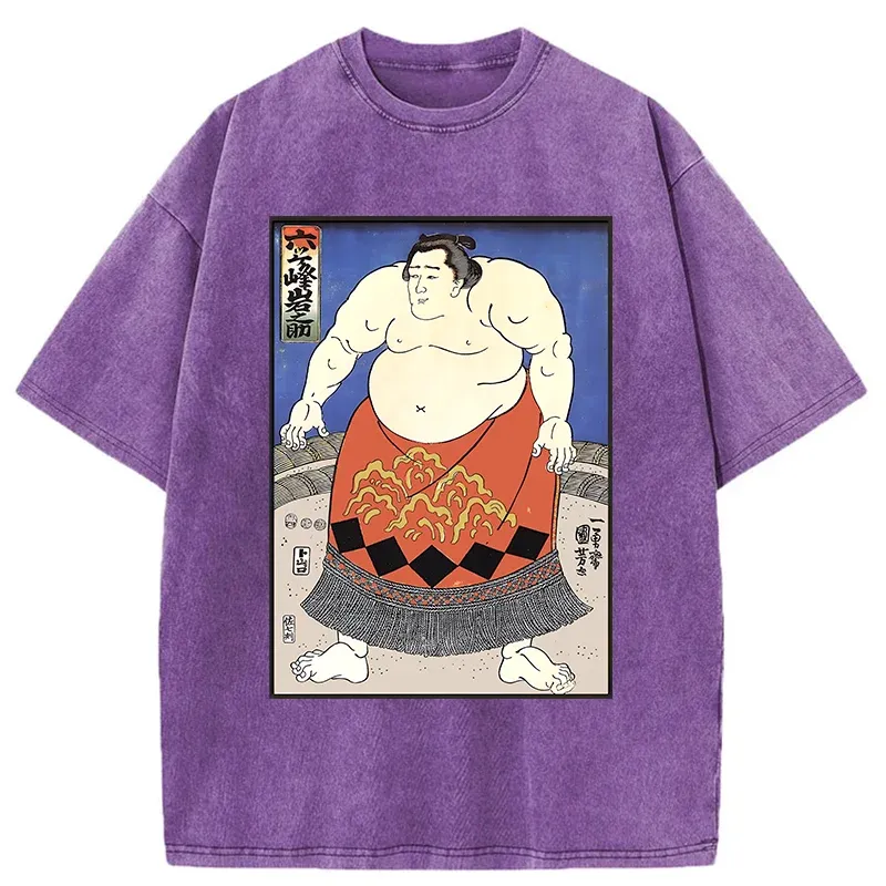 Tokyo-Tiger Retro Sumo Wrestler Washed T-Shirt