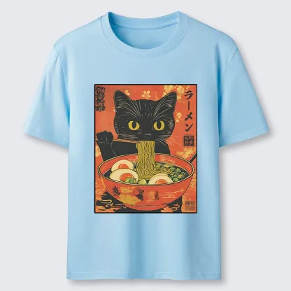 Tokyo-Tiger Hungry Black Cat Loves Ramen Classic T-Shirt