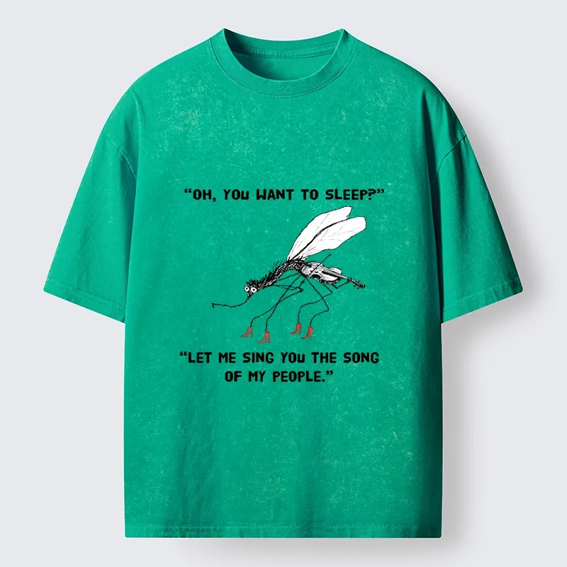 Tokyo-Tiger Annoying Mosquito At Night Washed T-Shirt