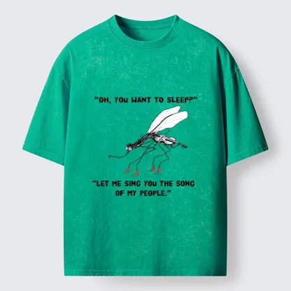 Tokyo-Tiger Annoying Mosquito At Night Washed T-Shirt