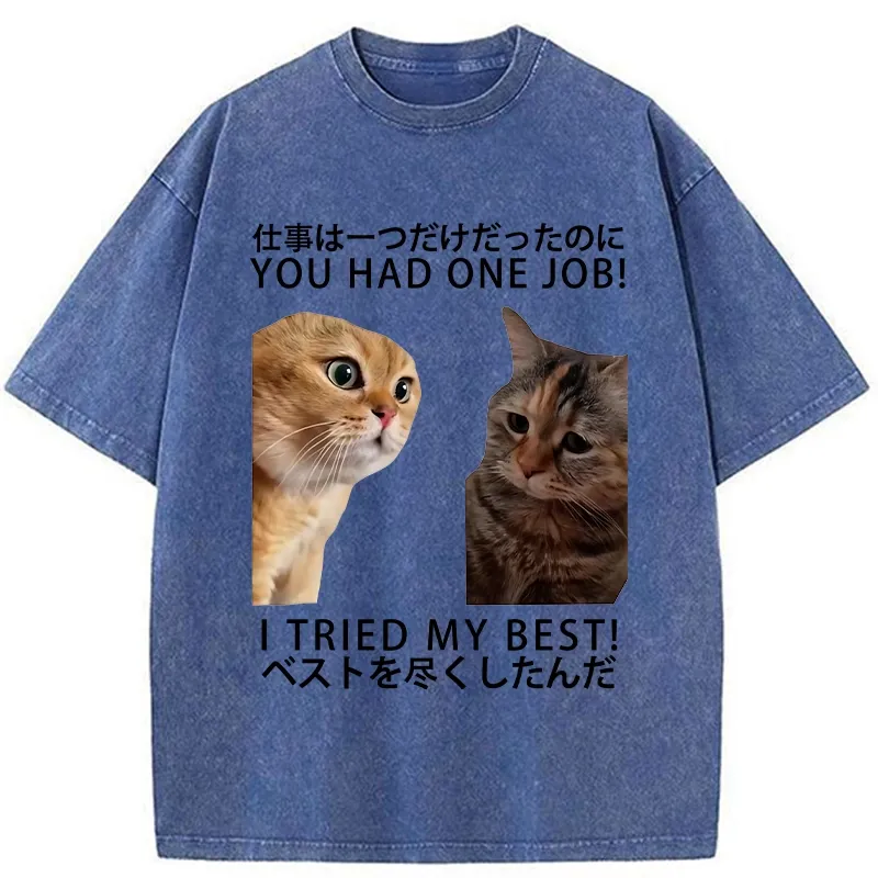 Tokyo-Tiger I Tried My Best Washed T-Shirt