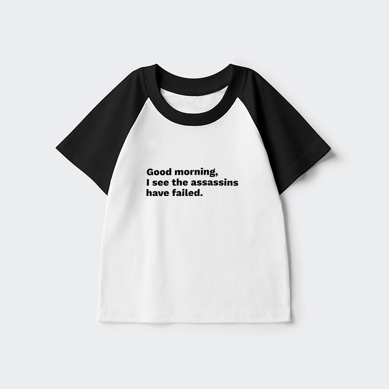 Tokyo-Tiger Assassins Failed Morning Quote Art Kids Raglan T-shirt
