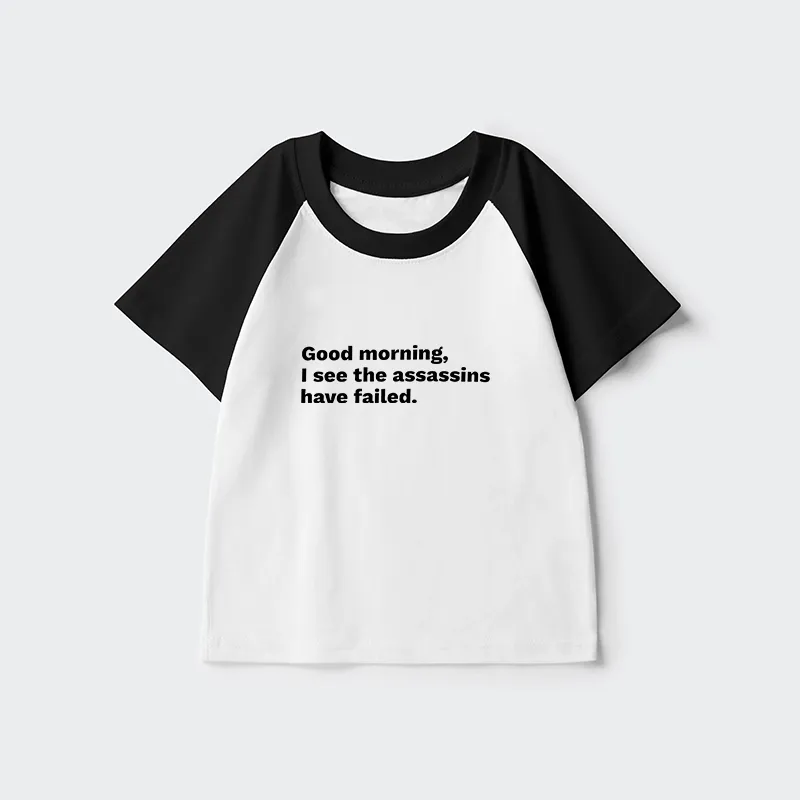 Tokyo-Tiger Assassins Failed Morning Quote Art Kids Raglan T-shirt