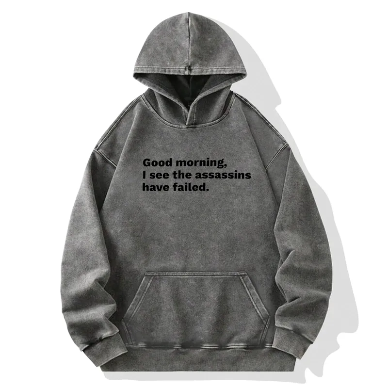 Tokyo-Tiger Assassins Failed Morning Quote Art Washed Hoodie