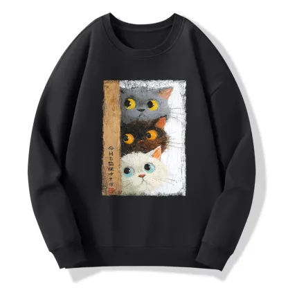 Tokyo-Tiger Three Cute Cats Watch You Classic Sweatshirt