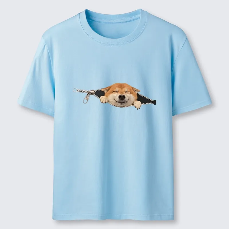 Tokyo-Tiger Cute Shiba Dog In Zipper Classic T-Shirt